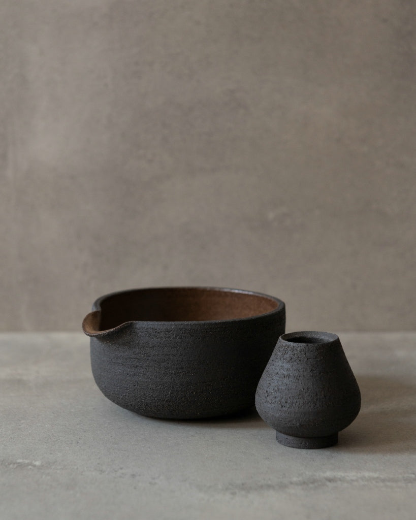 MK keramiek - Matcha bowl met houder - Terra Aura