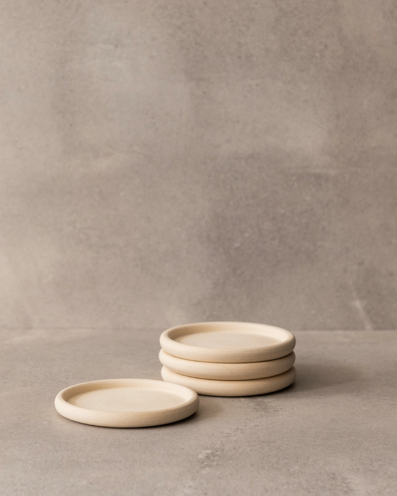 MK keramiek - Coasters/onderzetters - set van 2 - Beige