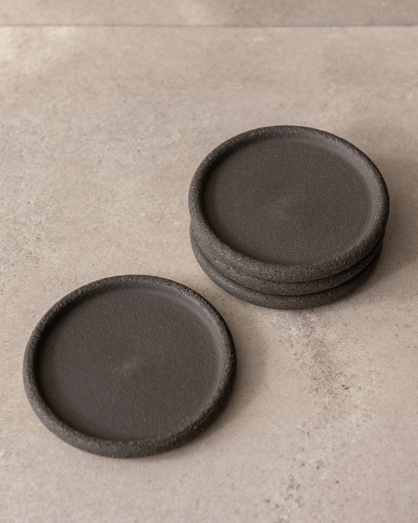 MK keramiek - Coasters/onderzetters - set van 2 - Terra Aura Nigra